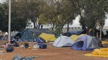 Acampamento bolsonarista em Brasília - Divulgação / TV Globo