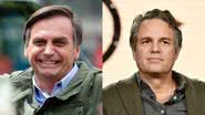 Presidente Jair Bolsonaro e ator de Hulk, Mark Ruffalo - Getty Images