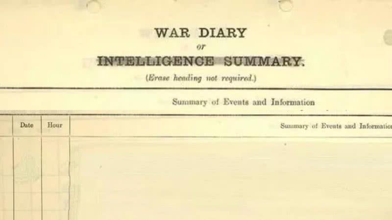 Exemplo de diário de guerra da Força Expedicionária Britânica - Divulgação/Debra Ramsey/Media, War & Conflict