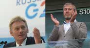 Montagem mostrando Dmitry Peskov à esquerda, e Roman Abramovich à direita - Getty Images