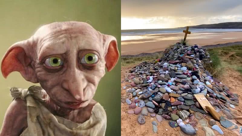 Dobby, o elfo doméstico de Harry Potter e o seu curioso 'túmulo' - Divulgação/ Warner Bros. Pictures e Divulgação/Vídeo/Youtube