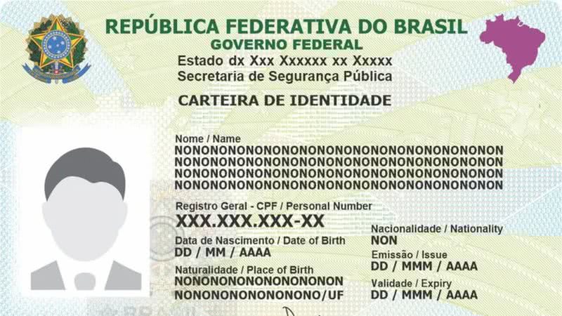 Novo modelo de Carteira Nacional de Identidade (CNI) - Reprodução/Ministério da Gestão e da Inovação em Serviços Públicos