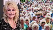 Montagem mostrando Dolly Parton e o evento com seus imitadores - Divulgação/ Getty Images e Divulgação/ Facebook/ Dolly Day