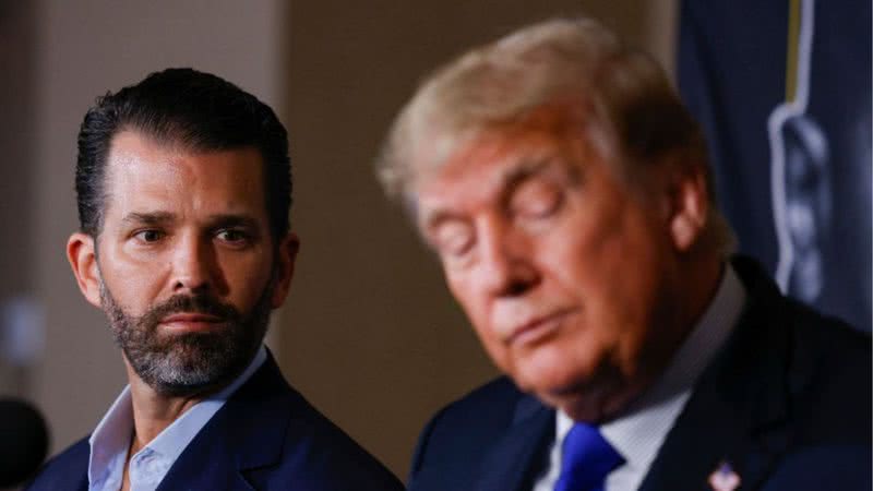 Donald Trump Jr. e o pai, Donald Trump, ex-presidente dos EUA - Getty Images