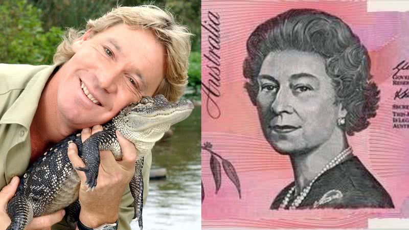 Montagem de Steve Irwin com cédula contendo rosto de Elizabeth II - Reserve Bank of Australia / Getty Images