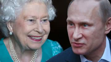 Elizabeth II em montagem com Putin - Getty Images