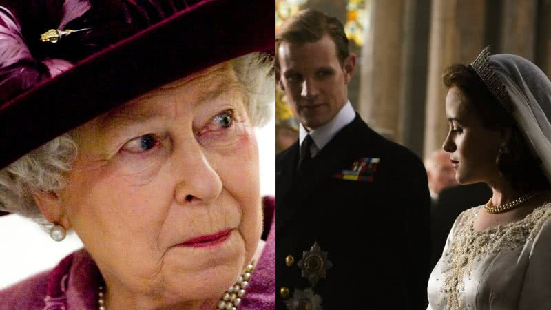 A rainha Elizabeth II em 2010 - Getty Images e Divulgação/Netflix