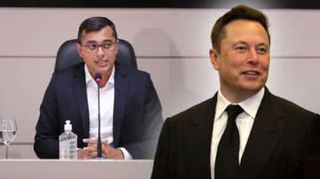 Governador do AM, Wilson Lima, em montagem com Elon Musk - Lucas Silva / Secom / Getty Images