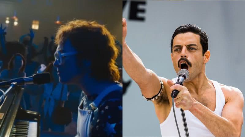 Cenas dos filmes ‘Rocketman' e ‘Bohemian Rhapsody’, - Divulgação/20th Century Fox