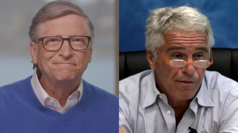 Bill Gates (à esqu.) e Jeffrey Epstein (à dir.) - Reprodução/Vídeo