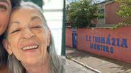 Elisabete Tenreiro, professora de 71 anos (esq.) e fachada da Escola Estadual Thomazia Montoro, em São Paulo (dir.) - Arquivo Pessoal/Reprodução/GoogleStreetView