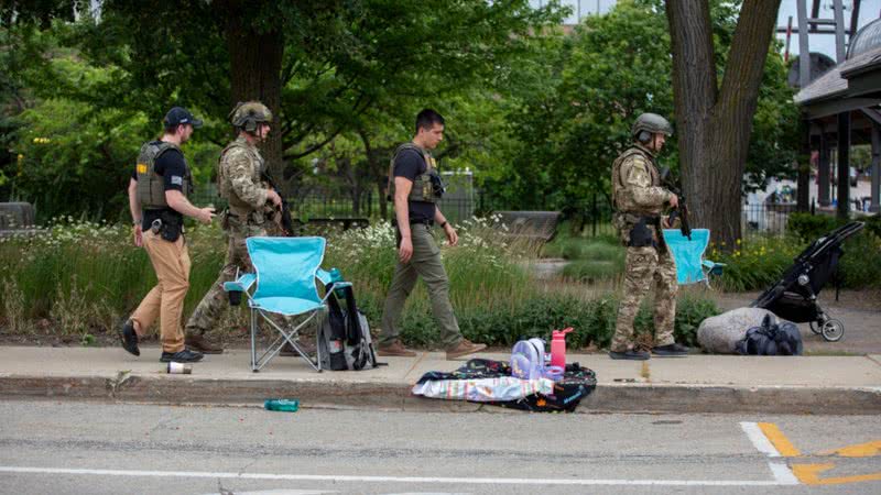 Registro do tiroteio em massa ocorrido em Highland Park, EUA - Getty Images