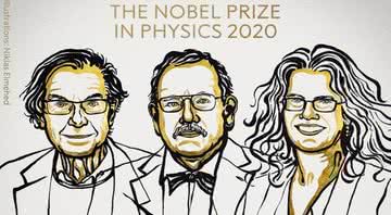 Ilustração de Niklas Elmehed para o Prêmio Nobel de Física 2020 - Divulgação / Twitter / NobelPrize