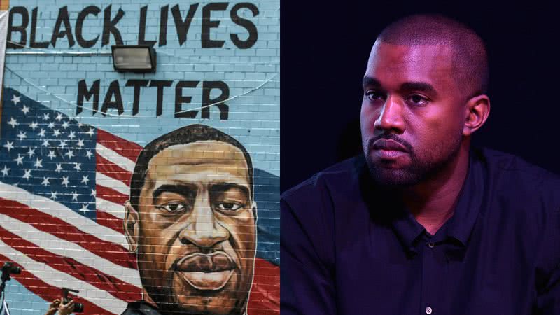 Pintura em homenagem à George Floyd, assassinado por violência policial, e Kanye West - Getty Images