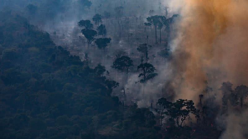 Imagem de incêndio nas Candeias do Jamari, em agosto de 2019 - Getty Images