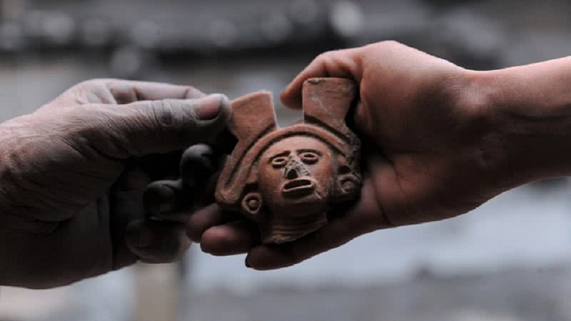 Cabeça de estatueta que representa a deusa Cihuacóatl - Divulgação/ Instituto Nacional de Antropologia e História do México (Inah)