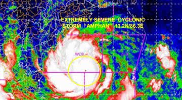 Imagens por satélite do furacão Amphan - Divulgação