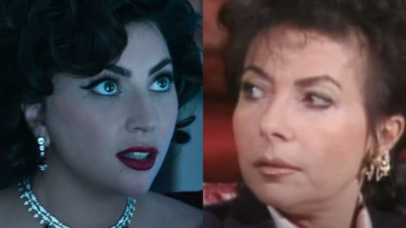 Lady Gaga em "House Of Guggi" e a ex-socialite Patrizia Reggiani - Divulgação/Youtube/RAI e Divulgação/Youtube