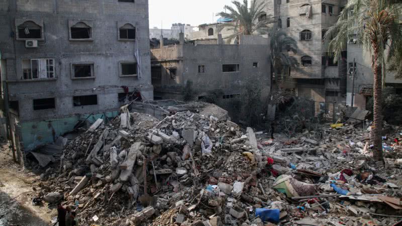 Rastros das explosões em Gaza - Getty Images