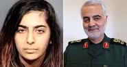 Nika Nikoubin e o general Qasem Soleimani - Divulgação/ Arquivo Pessoal e Wikimedia Commons