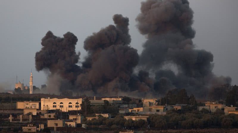 Imagem de um bombardeio ocorrido na Síria - Getty Images