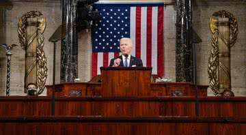 Joe Biden durante discurso no Congresso - Getty Images