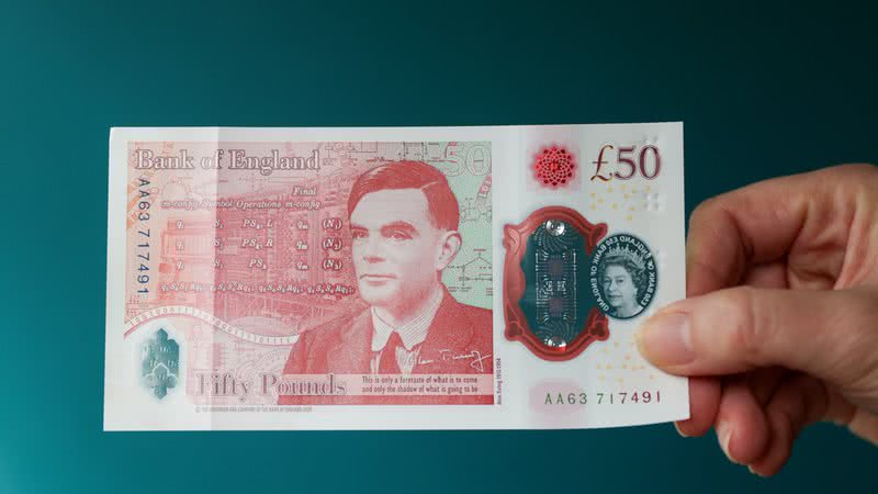 Nota de 50 libras com a imagem de Turing estampada - Getty Images