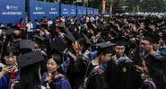 Imagem da cerimônia realizada em Wuhan no último domingo - Getty Images