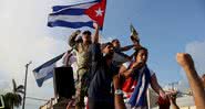 Imagem dos protestos ocorridos no último domingo, 11, em Cuba - Getty Images