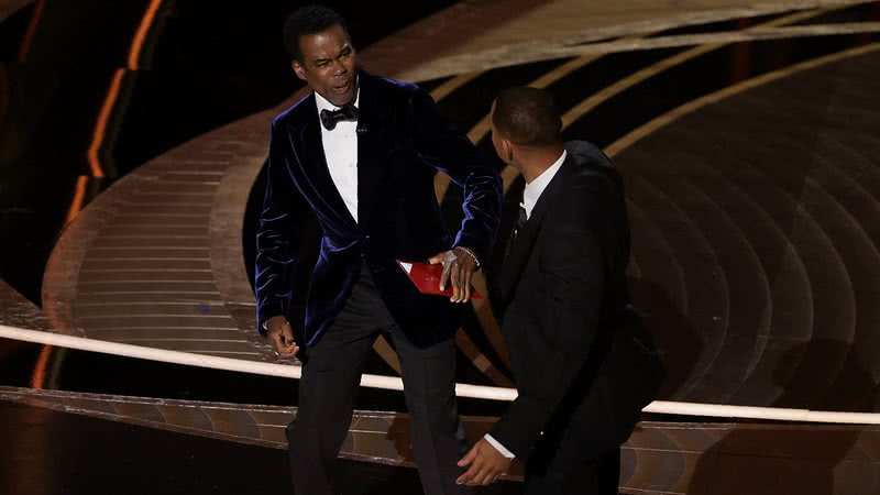 Cena após Will Smith dar um tapa em Chris Rock - Getty Images