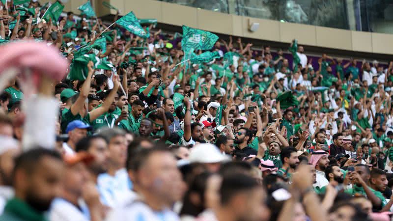 Torcida saudita em jogo contra a Argentina - Getty Images