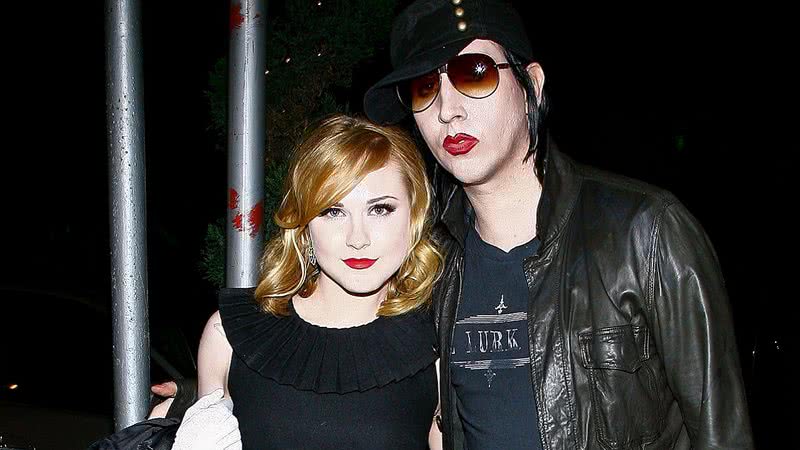 Evan Rachel Wood ao lado de Marilyn Manson - Getty Images