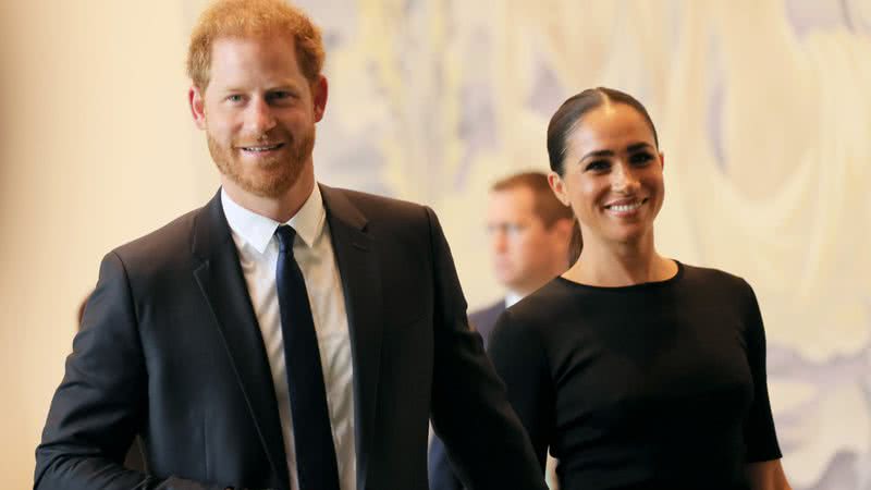 Imagem ilustrativa de Harry e Meghan juntos - Getty Images