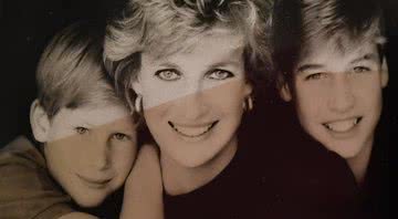 Princesa Diana com seus filhos, Harry e William - Getty Images