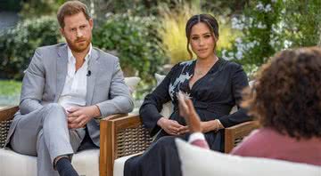 Harry e Meghan em entrevista com Oprah - Divulgação/NBC News