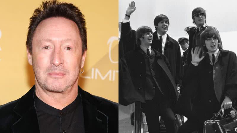 Julian Lennon (esq.) e os Beatles (dir.) - Getty Images