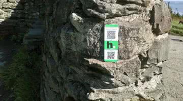 Código QR em ruínas da Maesteg House, em Kilvey Hill, Swansea - Divulgação/HISTORYPOINTS.ORG