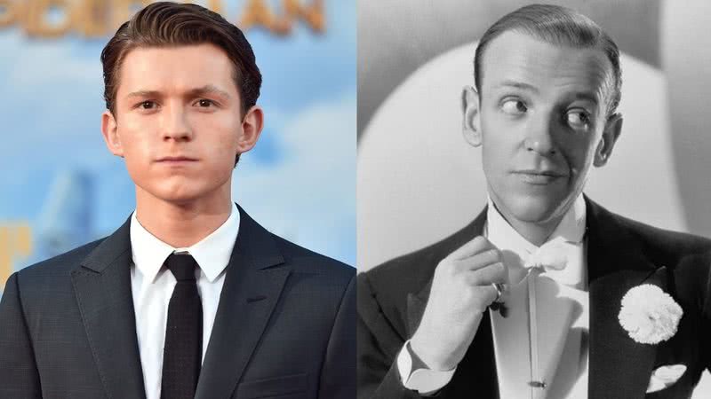 Tom Holland em montagem com Fred Astaire - Getty Images / Wikimedia Commons / Domínio Público