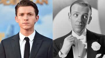 Tom Holland em montagem com Fred Astaire - Getty Images / Wikimedia Commons / Domínio Público