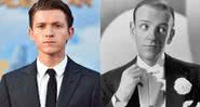 Tom Holland em montagem com Fred Astaire - Getty Images / Wikimedia Commons / Domínio Público