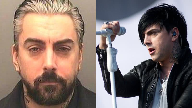 Ian Watkins em fotografias preso e quando ainda era ativo com sua banda de rock, a Lostprophets - Foto por BBC, UK Government pelo Wikimedia Commons / Getty Image