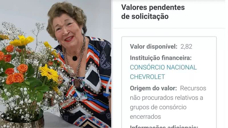 A aposentada Antonia Campos e a consulta no Banco Central - Arquivo pessoal