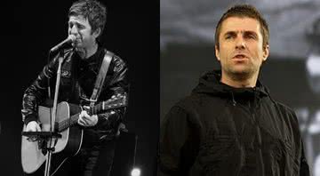 Montagem mostrando fotografias recentes de Noel Gallagher (à esq) e Liam Gallagher (à dir) - Wikimedia Commons