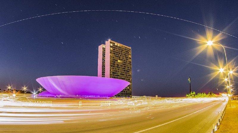 A ISS passando pelos céus de Brasília - Divulgação/Leonardo Caldas