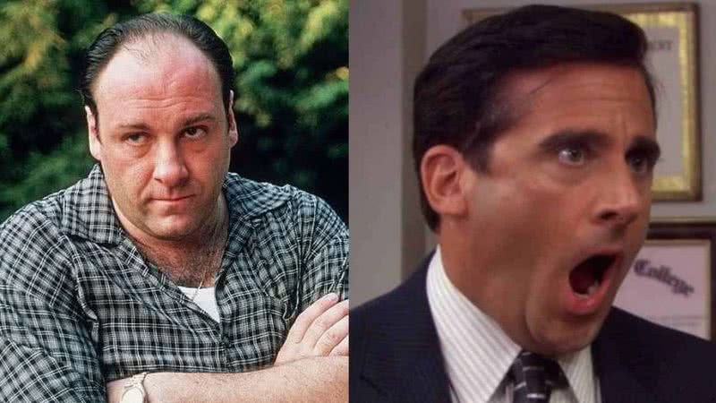 James Gandolfini quase substituiu Steve Carell em The Office - Divulgação/HBO e NBC