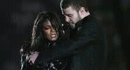 Janet Jackson e Justin Timberlake na polêmica apresentação do Super Bowl em 2004 - Getty Images