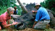 Laura Dern e Sam Neill em “Jurassic Park - Parque dos Dinossauros” (1993) - Divulgação/Universal Pictures