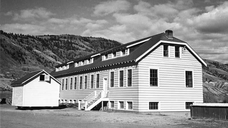 Escola Residencial Kamloops Indian, em British Columbia, no Canadá, em meados de 1950 - Department of Indian Affairs and Northern Development/Library and Archives Canada