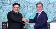 Fotografia dos líderes Kim Jong-un e Moon Jae-in, respectivamente - Getty Images