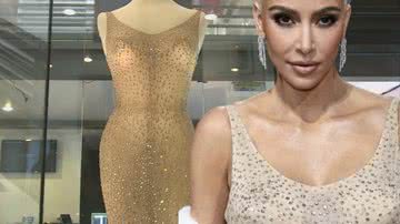 Kim Kardashian no Met Gala e o vestido de Monroe - Getty Images e Divulgação/Vídeo